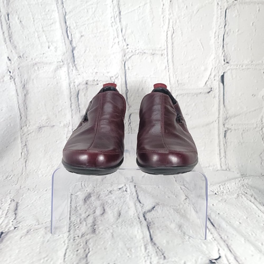 ROMIKA Burgundy Womens Sz 8-8.5 Leather Slip On Loafers‎ Academic Casual Comfort - Picture 3 of 15